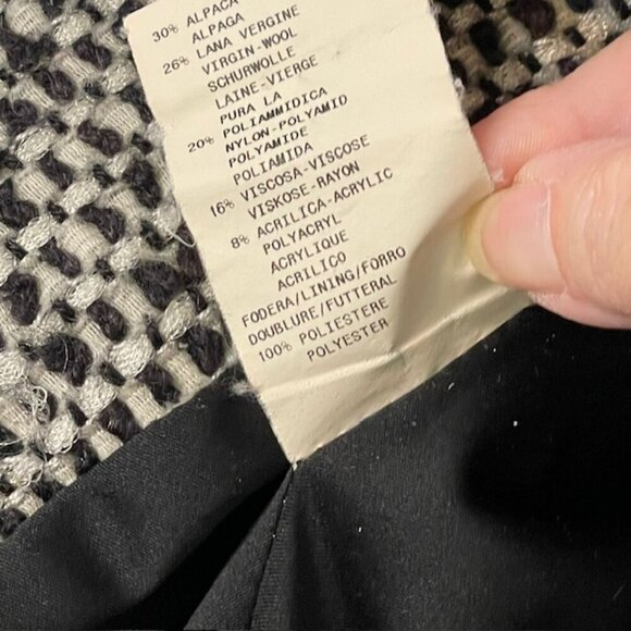 Armani Collezioni Alpaca & Wool Boucle Tweed Houndstooth Blazer Size 10 US 46 - Picture 10 of 11